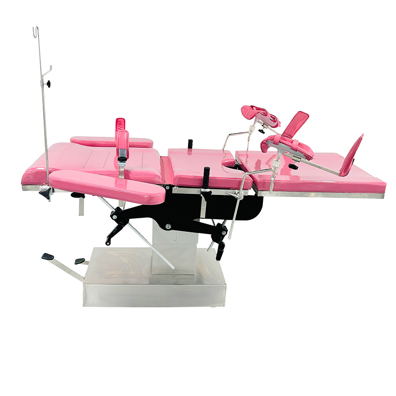 Lit d'accouchement multifonctionnel de haute qualité, avec étriers, Table d'opération gynécologique hydraulique manuelle