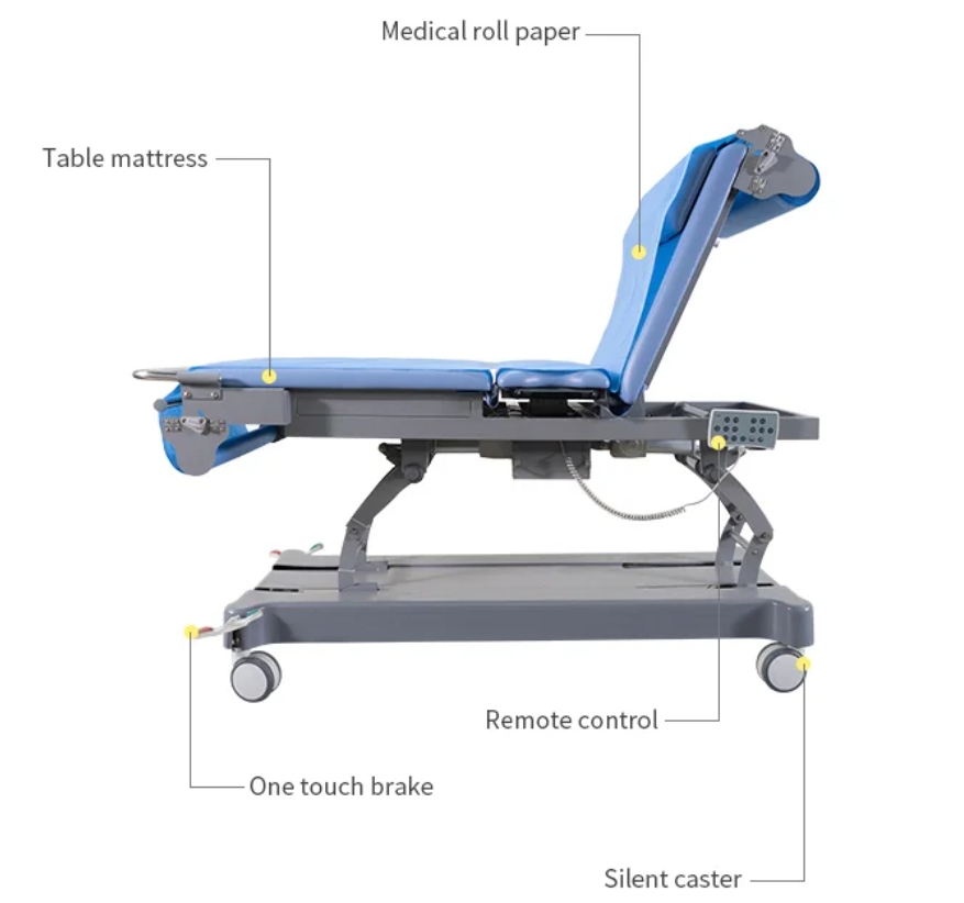 Table d'échographie de lit d'examen de changement de papier automatique électrique d'ultrason de nouvelle conception